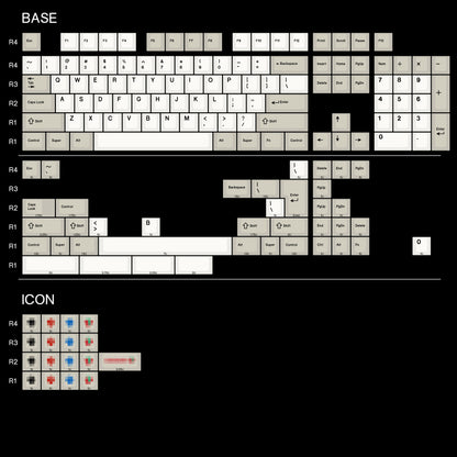 Keyboard layout diagram with labeled keys on a black background